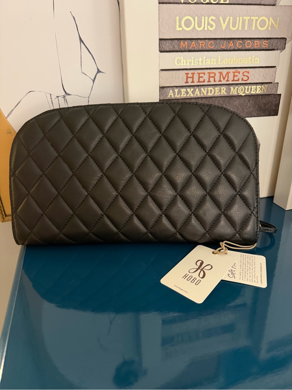 Hobo International Cole Quilted Large Clutch, black, NWT and dust bag - Picture 4 of 8